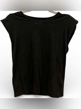 7 For All Mankind Black Short Sleeve Tee
